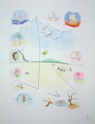 Symbols of the Twelve Tribes from The Twelve Tribes of Israel, 1973 by Salvador Dali - Drypoint with etching and pochoir in colours sized 20x26 inches. Available from Whitewall Galleries